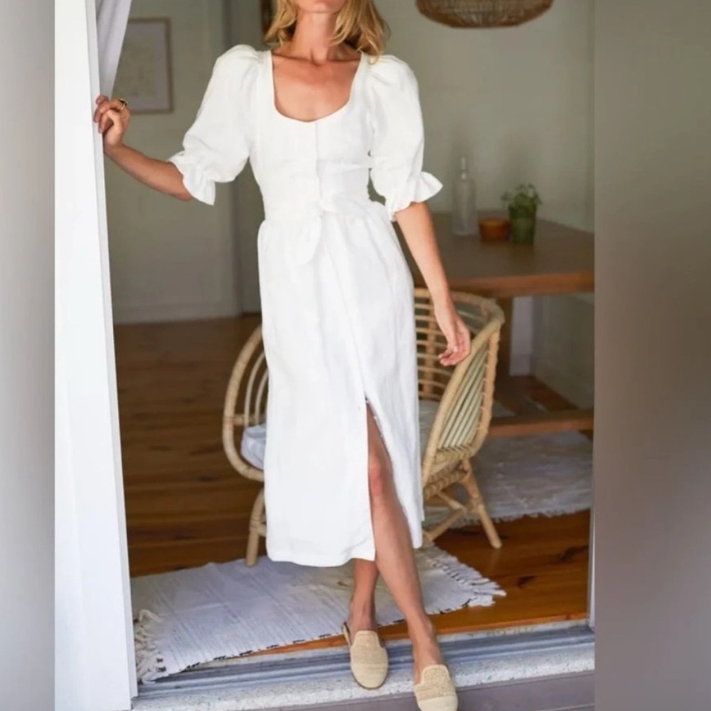 Emerson Fry Meadows Dress Salt Linen